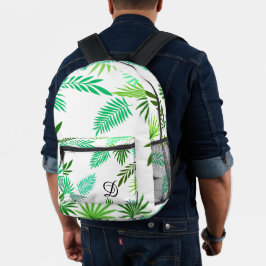 Sommerpalme mit tropischen Blättern Blätter mit gr Bedruckter Rucksack