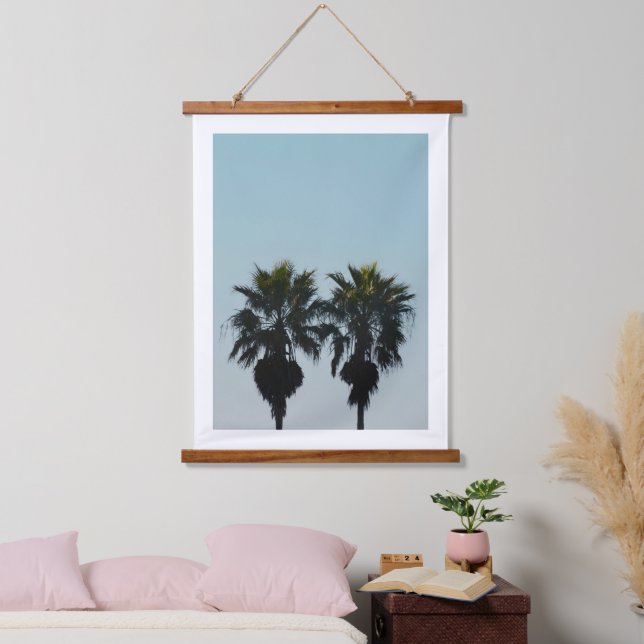 Sommerpalmen Wandteppich Mit Holzrahmen (Schlafzimmer)