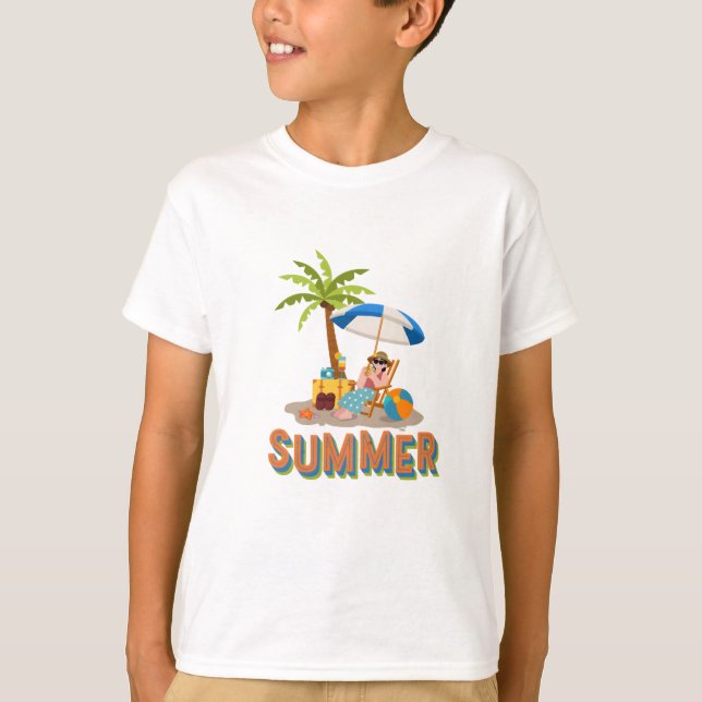 Sommerparadies-Design T-Shirt (Vorderseite)