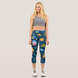 Sommerparadies Hochgeschnittene Caprihose Geschenk Capri Leggings