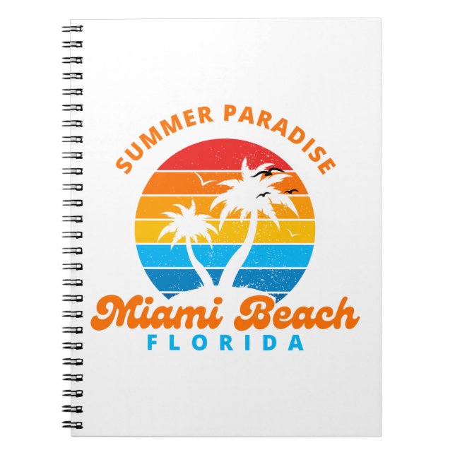 Sommerparadies Miami Beach Florida-Sunset-Palms Notizblock (Vorderseite)