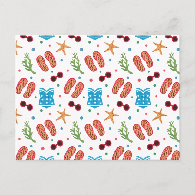 Sommerparadies Muster Postkarte (Vorderseite)