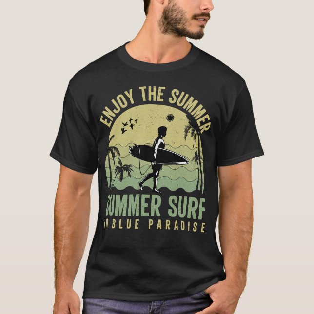 Sommerparadies-Surfbekleidung T-Shirt (Vorderseite)