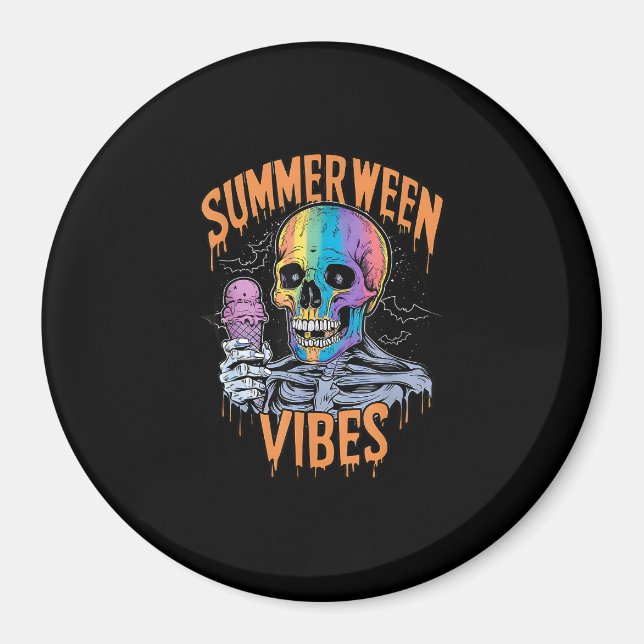 Sommerparty-Kostüm Lustiges Summerween Magnet (Vorne)
