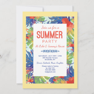 Sommerparty-Laub-Einladung Einladung