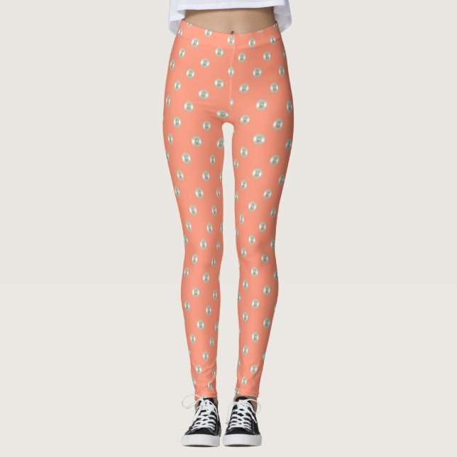 Sommerperlen auf Pfirsich Leggings (Vorderseite)