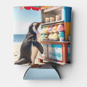 Sommerpinguin bei Eisdiele Dosenkühler