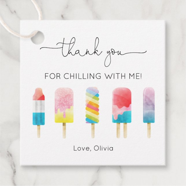 Sommerpökeleis Geburtstagsparty Geschenkanhänger (Vorderseite)