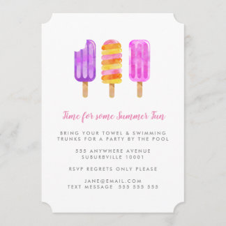 Sommerpopulationen Eispolster Eiscreme Pool Party Einladung