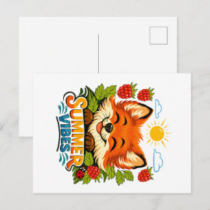 Sommerpostkarte mit einem Fuchs Postkarte
