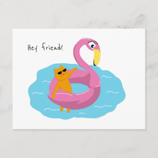 Sommerpostkarte mit Katze Postkarte