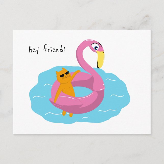 Sommerpostkarte mit Katze Postkarte (Vorderseite)