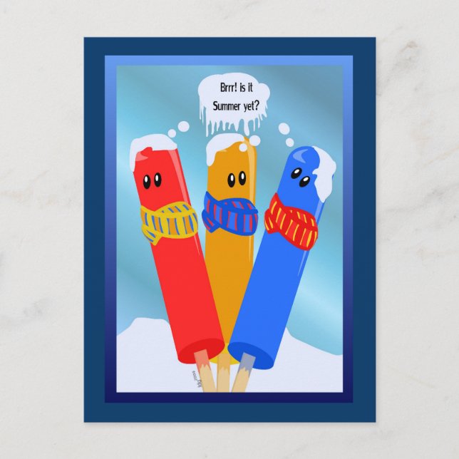 Sommerpostkarte von Frozen Popcicles Postkarte (Vorderseite)
