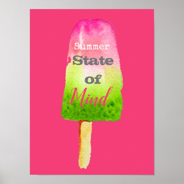 Sommerquote Himbeere niedliche Kunst der Ernährung Poster (Vorne)