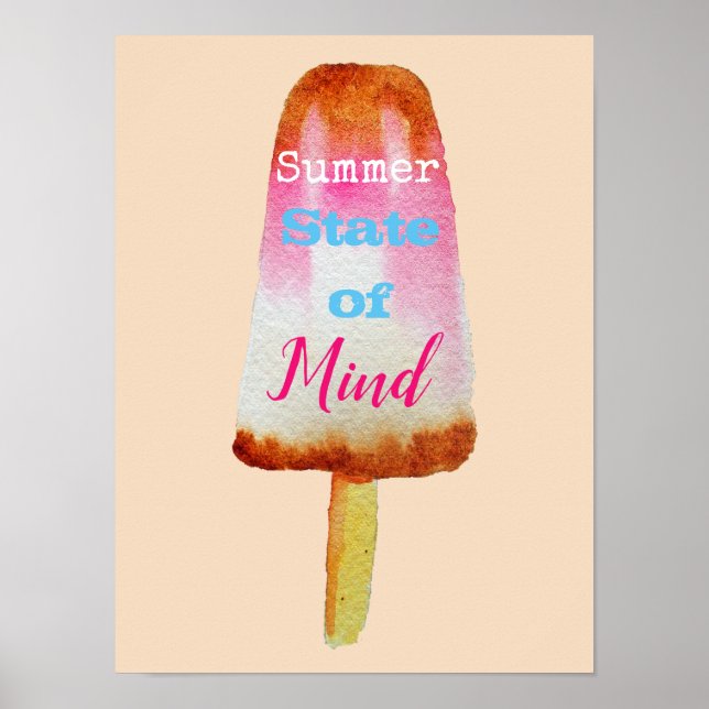 Sommerquotenpopsikel sorbet niedliche Nahrungskuns Poster (Vorne)