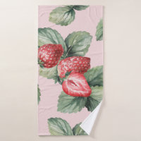 Sommerreife Erdbeeren: Aquarellfarben Rosa