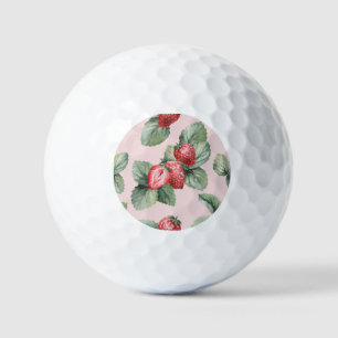 Sommerreife Erdbeeren: Aquarellfarben Rosa Golfball