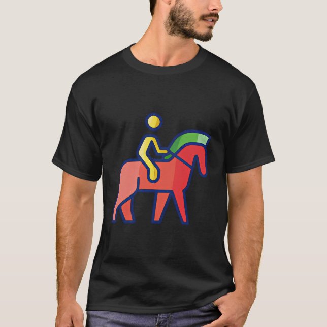 Sommerreiten Icons Minimal einfache Grafik T-Shirt (Vorderseite)