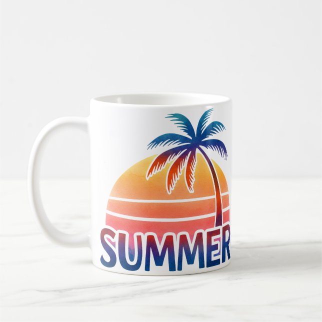 Sommerretro-Sonnenuntergang Kaffeetasse (Links)