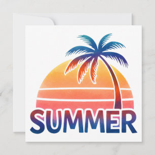 Sommerretro-Sonnenuntergang Karte
