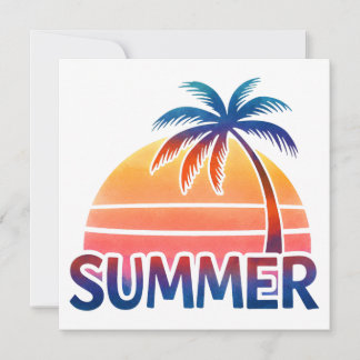 Sommerretro-Sonnenuntergang Karte