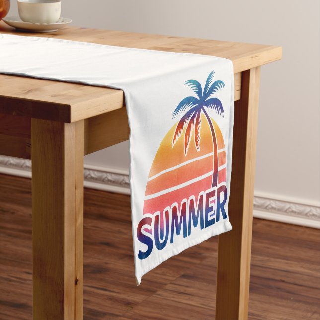 Sommerretro-Sonnenuntergang Kurzer Tischläufer (Beispiel)