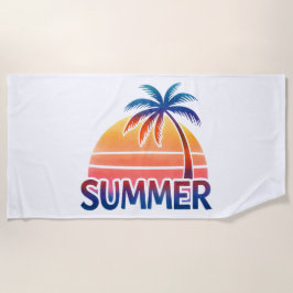 Sommerretro-Sonnenuntergang Strandtuch