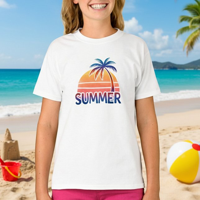 Sommerretro-Sonnenuntergang T-Shirt (Von Creator hochgeladen)