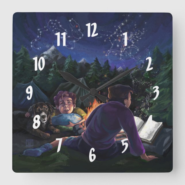 Sommerritter Quadratische Wanduhr (Vorderseite)