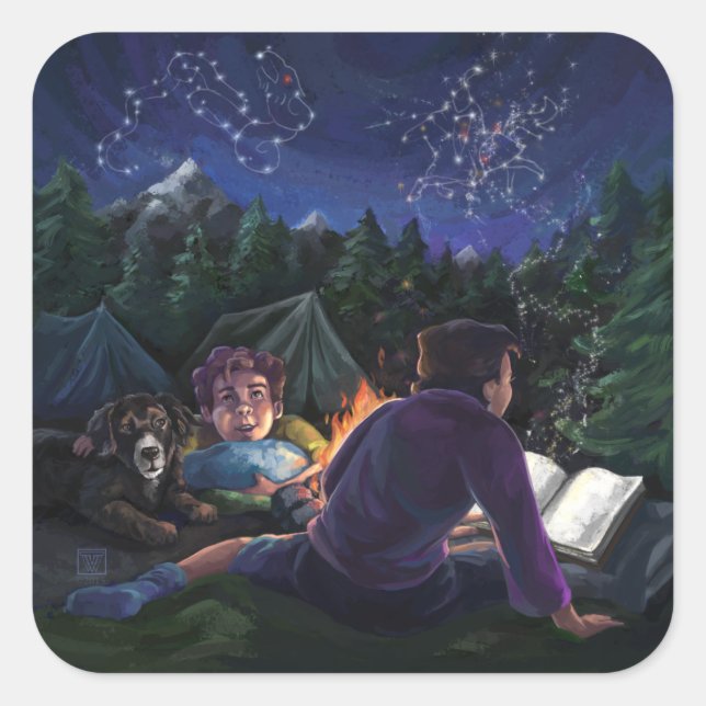 Sommerritter Quadratischer Aufkleber (Vorderseite)