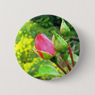 Sommerrosa Blume Button