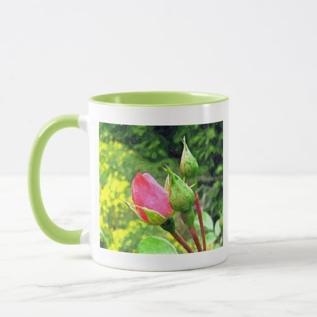 Sommerrosa Blume Tasse (Links)