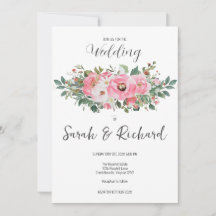 Sommerrosa Hochzeit mit floralen Wasserfarben