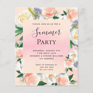 Sommerrosa Party Rose Einladung
