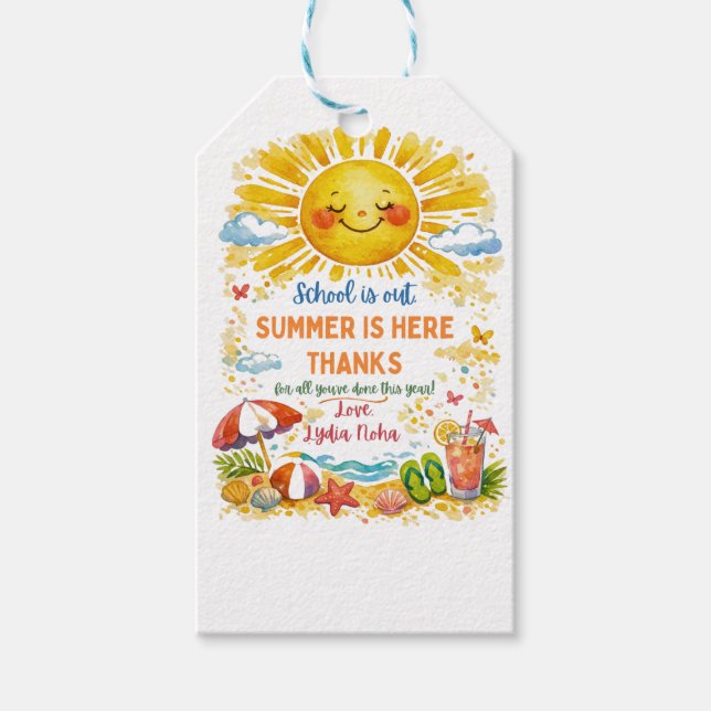 Sommers Geschenkanhänger für Lehrer | Cute (Vorderseite)