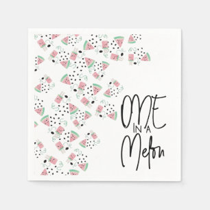 Sommers Wassermelonen-Samen-Swirbel-Illustrationsp Serviette