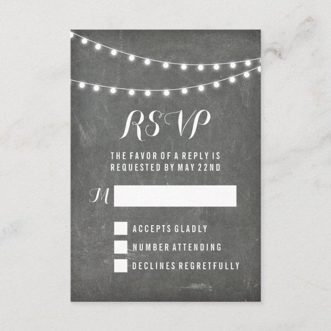 Sommersaisende Hochzeit mit Halbpension RSVP Karte (Vorderseite)