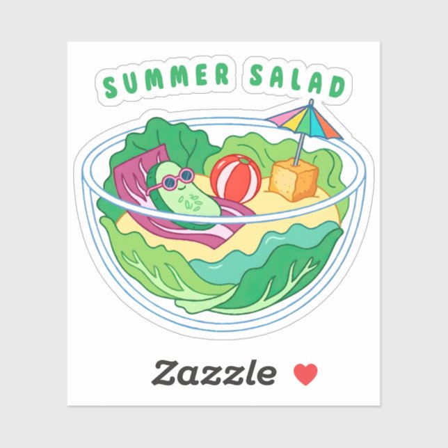 Sommersalat Aufkleber (Blatt)