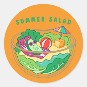 Sommersalat Runder Aufkleber