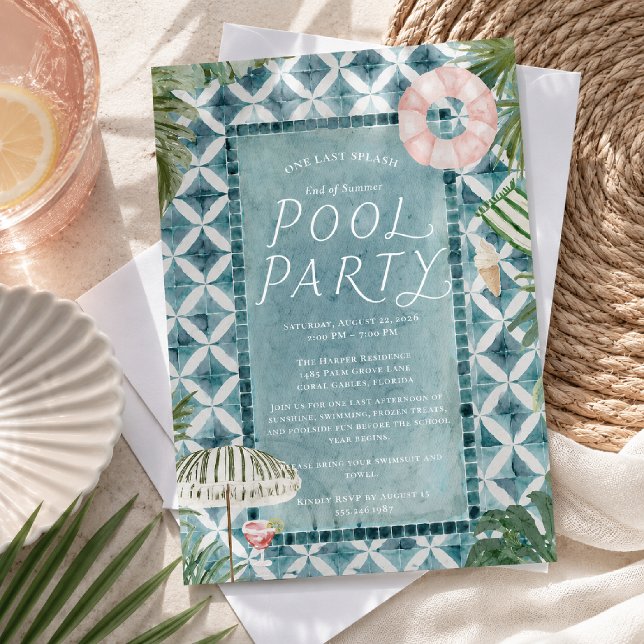Sommerschluss-Poolparty-Einladung Einladung (Von Creator hochgeladen)