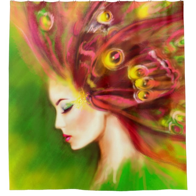 Sommerschmetterling Duschvorhang (Vorderseite)