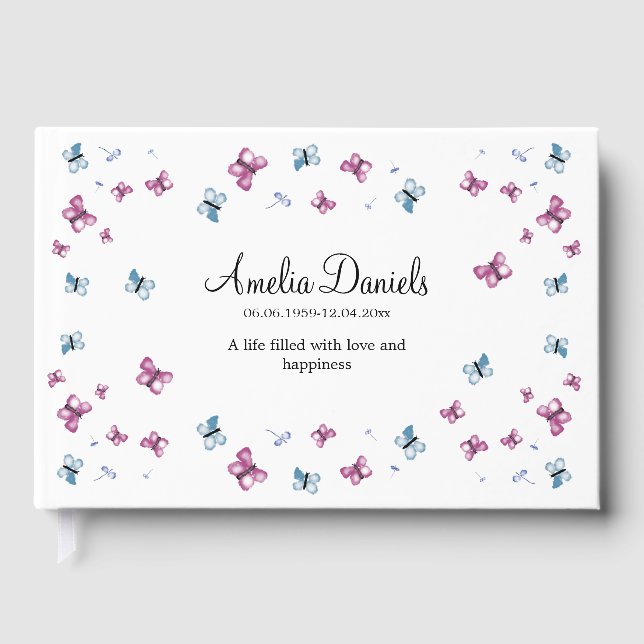 Sommerschmetterling im Gedächtnis Gästebuch (Vorderseite)