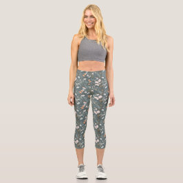 Sommerschmetterlinge und Wildblumen Capri Leggings