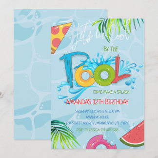 Sommerschwimmbad Party Geburtstag Einladung