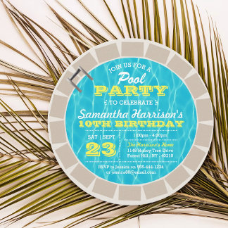 Sommerschwimmbad Party jeden Geburtstag Einladung