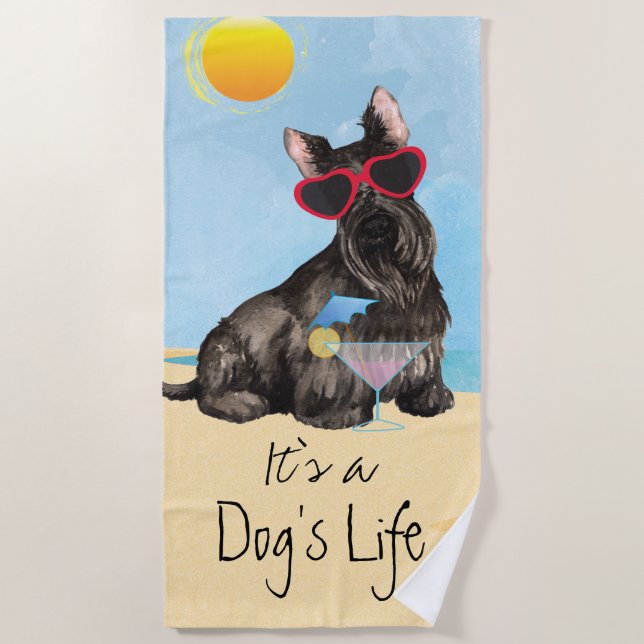 SommerScottish Terrier Strandtuch (Vorderseite)