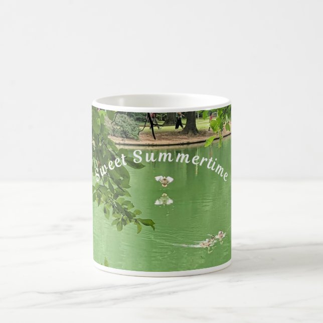 Sommersee und Enten Kaffeetasse (Mittel)