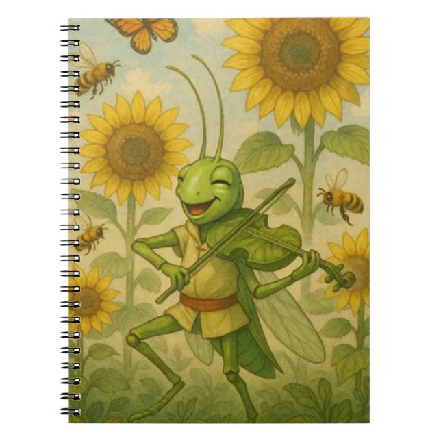 Sommerserenade: Der fröhliche Grasshopper Fiddler Notizblock (Vorderseite)