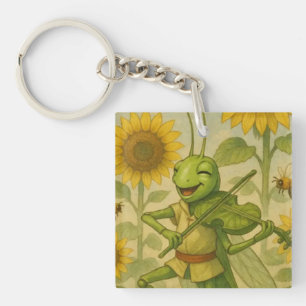 Sommerserenade: Der fröhliche Grasshopper Fiddler Schlüsselanhänger