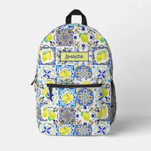 Sommersizilianische Zitrusfrüchte Mittelmeer-Majol Bedruckter Rucksack